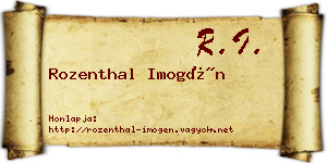Rozenthal Imogén névjegykártya